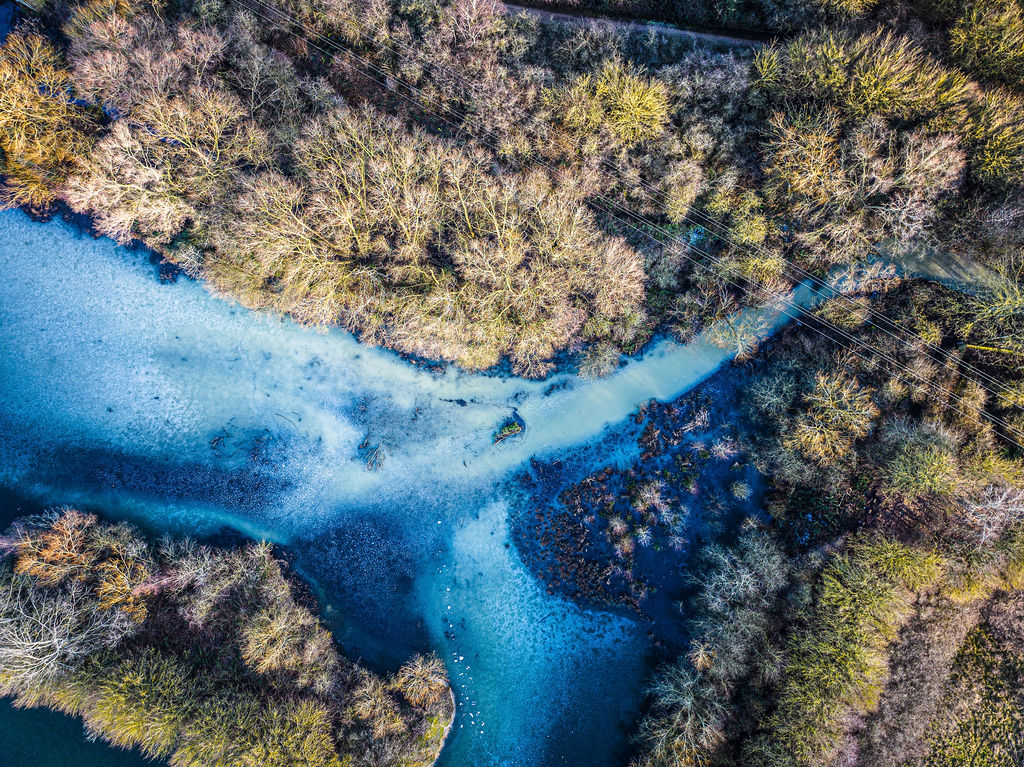 Overhead shot of the river